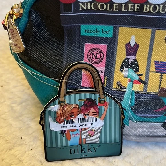 Nikky Bag Blue Cosmetic Bag with Charm - Picture 7 of 7